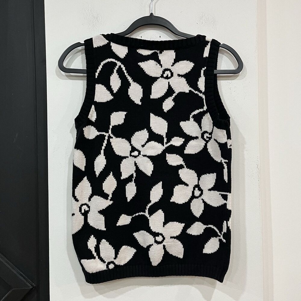 Vintage Jones New York Sport Women’s Floral Knit Sleeveless Sweater Vest Small - Picture 4 of 6